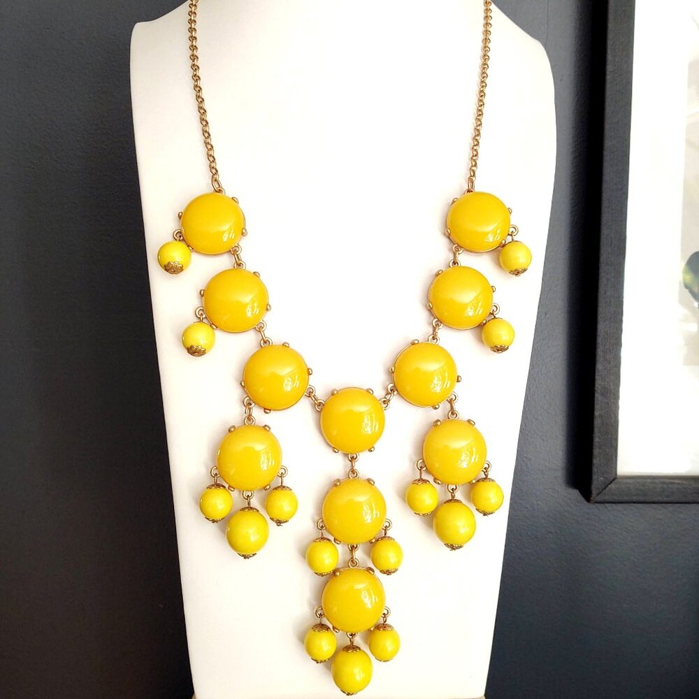 2 tone bright yellow bubble necklace - Picture 2 of 9
